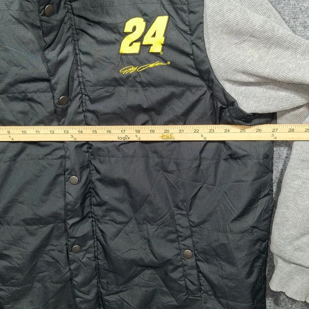 NASCAR Jeff Gordon 24 Hendrick Motorsport Jacket Mens XXL Black Grey Puffer Hood